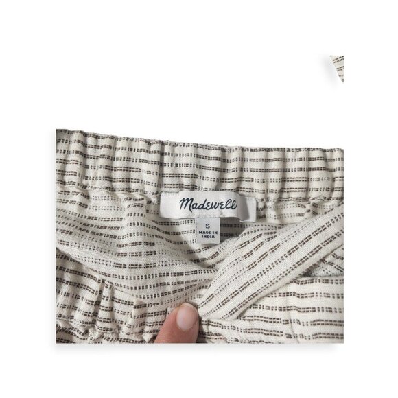 Madewell Cream Flutter-Sleeve Square-Neck Mini Dress in Striped Jacquard SZ S - Picture 7 of 7